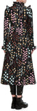 Flower Stem Pleated Midi Dress