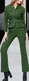 Military Style Jacket & Pant Set in Green - DESIGNER INSPIRED FASHIONS
