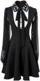 Black Tuxedo-Style Embellished Collar Dress