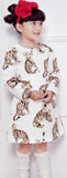 Jacquard Bengal Cat Dress, White - DESIGNER INSPIRED FASHIONS