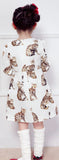 Jacquard Bengal Cat Dress, White - DESIGNER INSPIRED FASHIONS