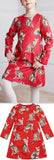 Jacquard Bengal Cat Dress, Red - DESIGNER INSPIRED FASHIONS
