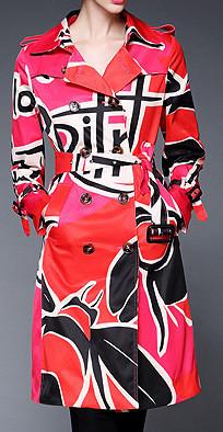 Book Cover Print Trench Coat in Red or Blue - DESIGNER INSPIRED FASHIONS