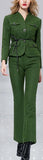 Military Style Jacket & Pant Set in Green - DESIGNER INSPIRED FASHIONS