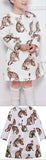 Jacquard Bengal Cat Dress, White - DESIGNER INSPIRED FASHIONS