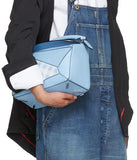 Gingham-Paneled Puzzle Leather Shoulder Bag - Pink, Green, Blue