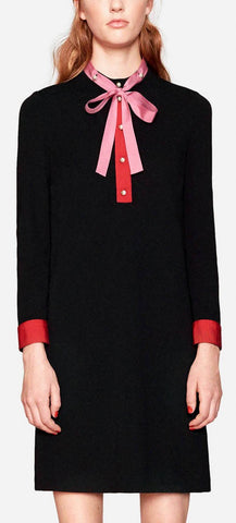 Color Contrast Tie Shirt Dress - DESIGNER INSPIRED FASHIONS