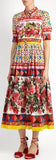 'Carretto' Printed Button-Embellished Dress - DESIGNER INSPIRED FASHIONS