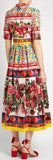'Carretto' Printed Button-Embellished Dress - DESIGNER INSPIRED FASHIONS