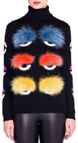 Bag Bugs Fur & Wool Turtleneck Sweater - DESIGNER INSPIRED FASHIONS