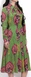 Paisley Print Silk Dress with Sash