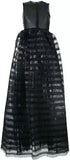 Black Sequin-Embellished Sleeveless Tulle Gown