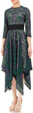 Asymmetrical Lace and Macrame Dress, Green