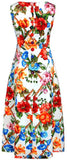 Floral Appliques Printed Midi Dress