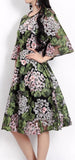 Hydrangea Print Dress with Appliques