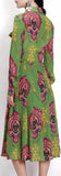 Paisley Print Silk Dress with Sash