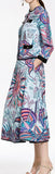 Printed Top & Skirt Set in Blue