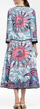 Printed Top & Skirt Set in Blue