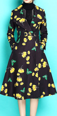 Floral Print Trench Coat