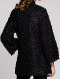 Black Wool Short Military Coat