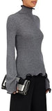 Ruffled Rib Turtleneck Sweater - Dark Blue or Grey