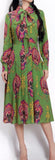 Paisley Print Silk Dress with Sash
