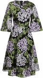 Hydrangea Print Dress with Appliques