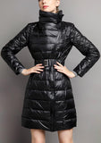 Panelled White Goose Filled Puffer Coat, Silvery Grey or Black