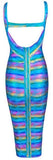 Multicolored Bandage Dress, Blue