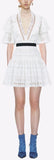 Broderie Anglaise Stripe Dress in White