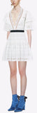 Broderie Anglaise Stripe Dress in White