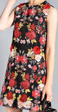 Embellished Floral Black Jacquard Mini Dress