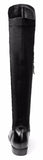 Studded Black Leather Knee Boots