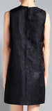 Embellished Floral Black Jacquard Mini Dress