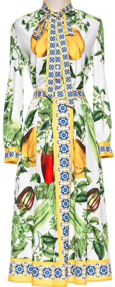 Vegetable Printed Blouse & Skirt Set