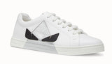 White Leather Monster Eye Sneakers - Silver or Gold