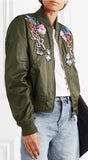 Embellished Embroidered Shell Bomber Jacket