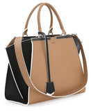 Trois-Jour Petite Bicolor Tote Bag Tan/Black - DESIGNER INSPIRED FASHIONS