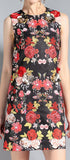 Embellished Floral Black Jacquard Mini Dress