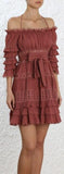 'Corsair' Frill Tier Dress, Red