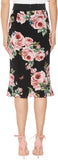 Rose-Printed Skirt in Black