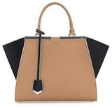 Trois-Jour Petite Bicolor Tote Bag Tan/Black - DESIGNER INSPIRED FASHIONS