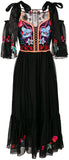 'Botanist' Cold Shoulder Dress