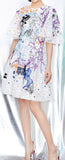 Printed Flutter-Sleeve Dress