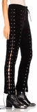 black Lace-up Pants