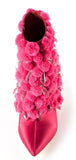 Chandelier-Crystal Pom Pom Fuchsia Boots * Limited Stock*