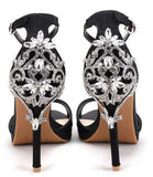 Embellished Satin Sandals - Black or Green