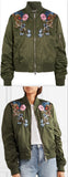 Embellished Embroidered Shell Bomber Jacket