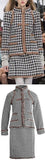 Houndstooth Tweed Jacket & Skirt Set