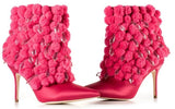 Chandelier-Crystal Pom Pom Fuchsia Boots * Limited Stock*